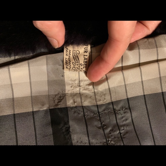 Vintage pewter shearling coat, fully lined - Picture 8 of 8